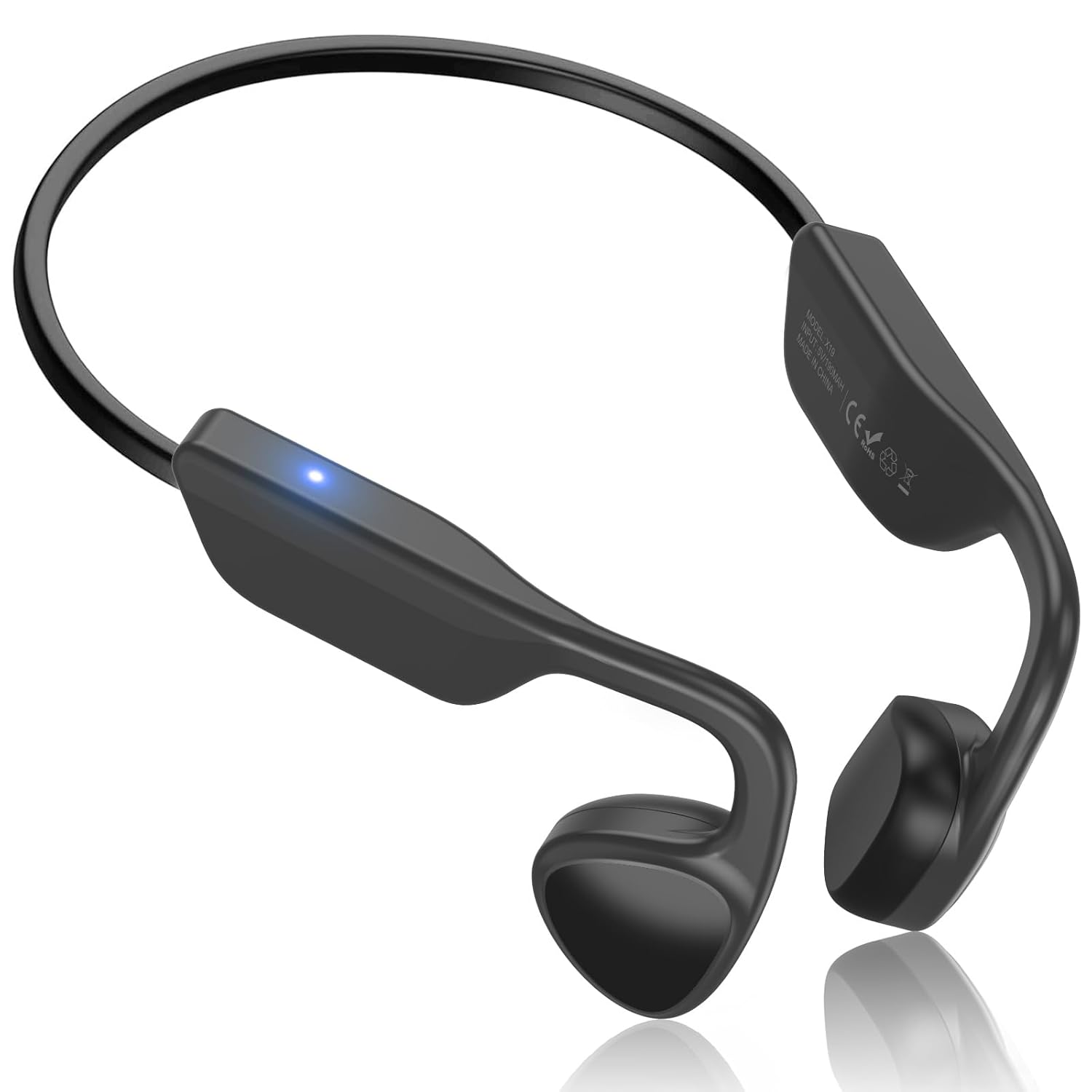 هدفون هدایت استخوانی ورزشی بی‌سیم بلوتوث 5.3 ضد آب با میکروفون، مناسب برای تمرین، دویدن، دوچرخه‌سواری و رانندگی