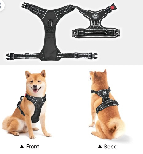 Poypet Dog Harness - مهار سگ - بدون کشش ، بازتاب قابل تنظیم بدون جلیقه حیوان خانگی چوکی با کلیپ های جلو و عقب ، دستگیره آموزش نرم و کنترل -سایز small ن1