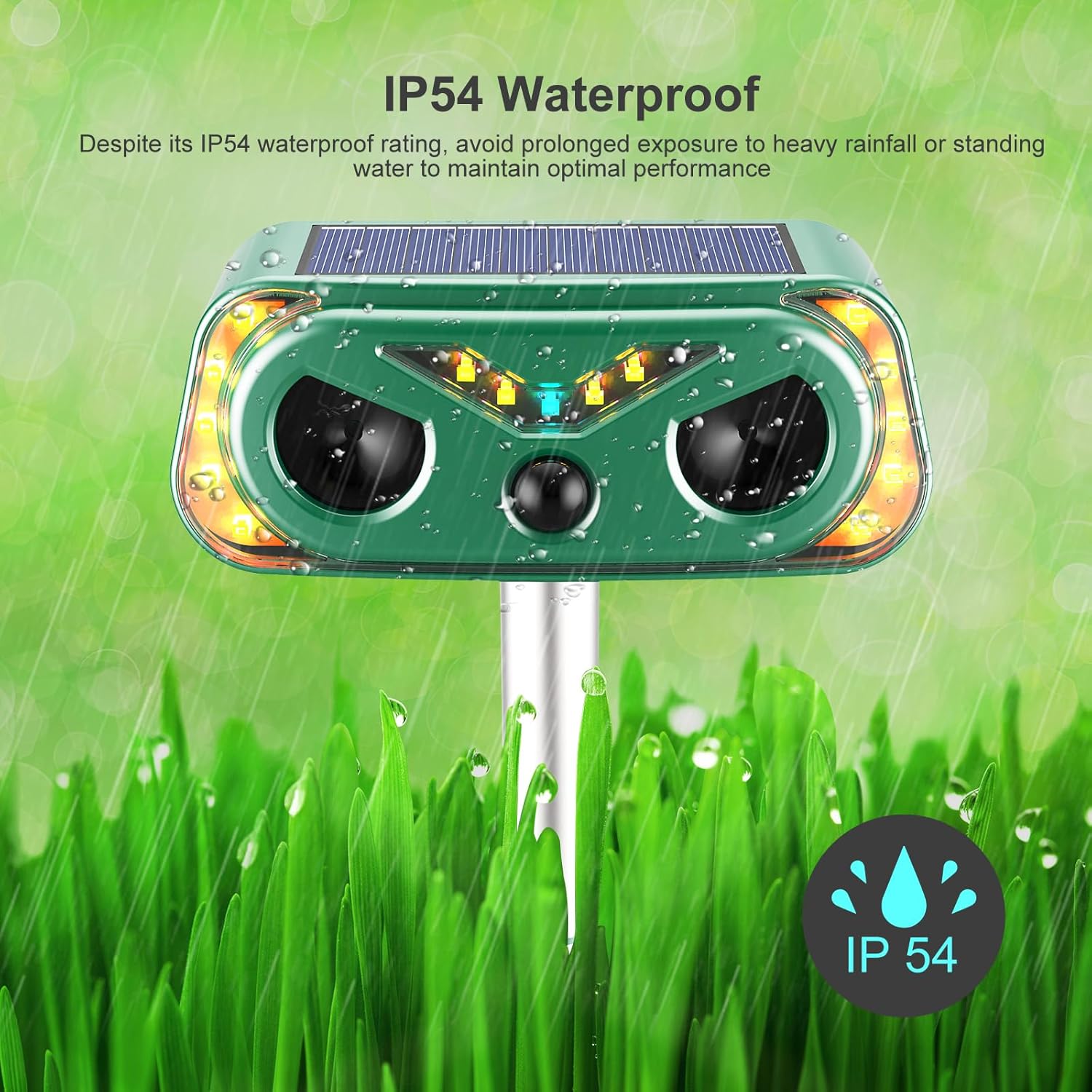دستگاه دافع حیوانات اولتراسونیک model sjz-090 خورشیدی مخصوص فضای باز، دستگاه دفع گربه مخصوص فضای باز با قابلیت تشخیص حرکت، دستگاه دفع خرگوش برای حیاط و باغ، دستگاه دفع خرگوش، سنجاب، گوزن، راکون، راسو، جوندگان، دستگاه دفع حیوانات س1