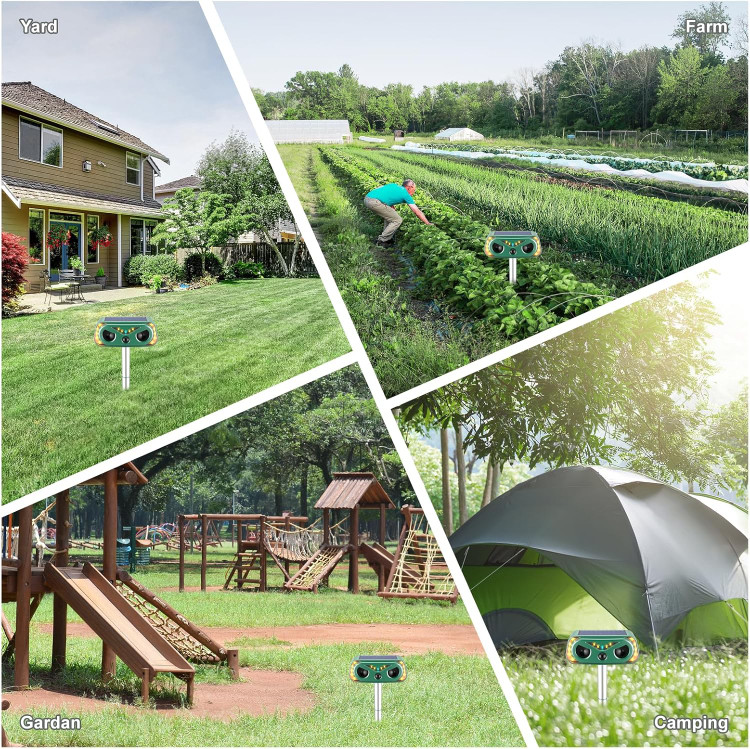 دستگاه دافع حیوانات اولتراسونیک model sjz-090 خورشیدی مخصوص فضای باز، دستگاه دفع گربه مخصوص فضای باز با قابلیت تشخیص حرکت، دستگاه دفع خرگوش برای حیاط و باغ، دستگاه دفع خرگوش، سنجاب، گوزن، راکون، راسو، جوندگان، دستگاه دفع حیوانات س1