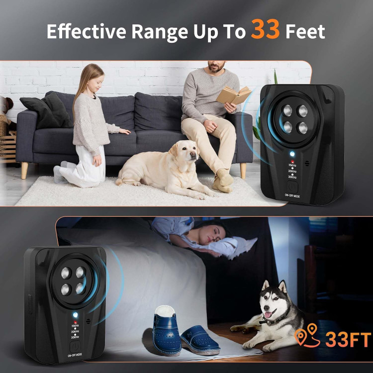 دستگاه ضد پارس سگ Bubbacare، التراسونیک دستگاه ضد پارس اتوماتیک ۳ حالته با ۴ فرستنده اولتراسونیک، دستگاه ضد پارس سگ صوتی و اولتراسونیک برای فضای باز و سرپوشیده، دستگاه ضد پارس سگ قابل شارژ س1