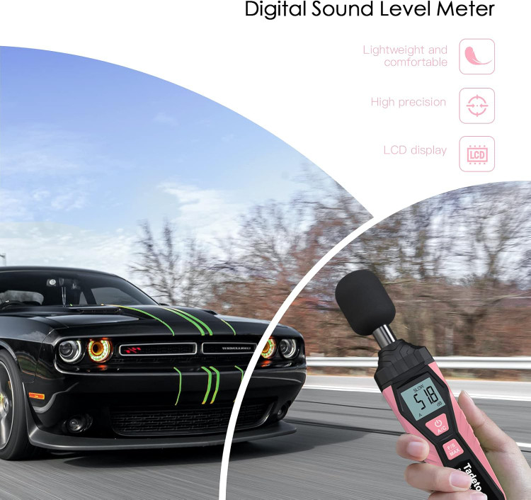 صوت متر - دسیبل متر، صداسنج دیجیتال Tadeto، SPL متر قابل حمل، حداکثر داده ها را از 30dB تا 130dB نگه می دارد، دارای صفحه نمایش LCD با نور پس زمینه، تهویه مطبوع وزنی برای کارخانه های خانگی ن1