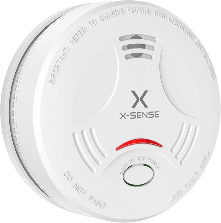 آلارم دود X-Sense برای خانه، آلارم آتش با باتری 10 ساله، نشانگر LED و دکمه بیصدا، دتکتور دود با باتری کار میکند، مطابق با استاندارد EN 14604، SD11 ن1