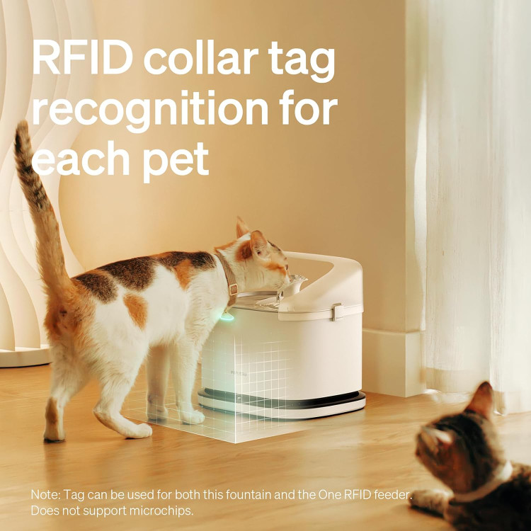 آبخوری گربه چند منظوره PETLIBRO Dockstream RFID، با قابلیت شناسایی RFID برای هر حیوان خانگی، فواره آب گربه از جنس استیل ضد زنگ بدون پمپ، ظرفیت 3 لیتر ، قوطی از جنس استیل ضد زنگ، برنامه Wi-Fi س1