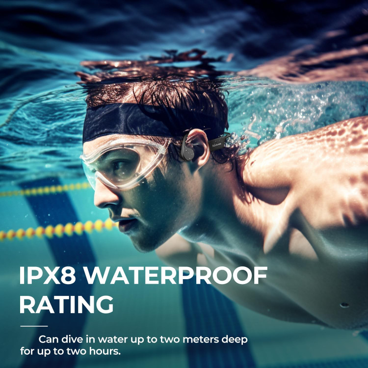 هدفون هدایت استخوانی ضد آب شنا و استخر X7، حافظه داخلی 32 گیگابایت، هدفون ضد آب IPX8 مخصوص شنا، هدفون بیسیم بلوتوث 5.3 گوش باز، پخشکننده MP3 زیر آب برای شنا، دویدن【10 ساعت پخش】 س1