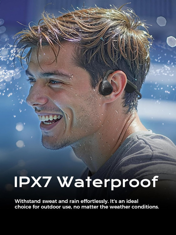 هدفونهای هدایت استخوانی Mozone، مدل X19pro بلوتوث 5.3 بیسیم، هدفونهای ورزشی ضد آب IPX7 با 12 ساعت پخش و شارژ سریع مغناطیسی، تناسب ایمن برای باشگاه، دوچرخهسواری، پیادهروی، دویدن س1