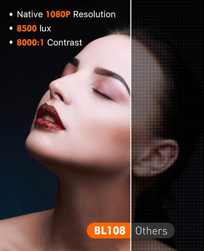 پروژکتور کوچک، پروژکتور گوشی ELEPHAS مدل 2022 ارتقا یافته با کیفیت 1080P بومی و روشنایی 8500 لوکس، پروژکتور فیلم سینمای خانگی چندرسانهای، سازگار با گوشیهای iOS/Android/Tablet/Laptop/TV Stick/USB/PS4 س1