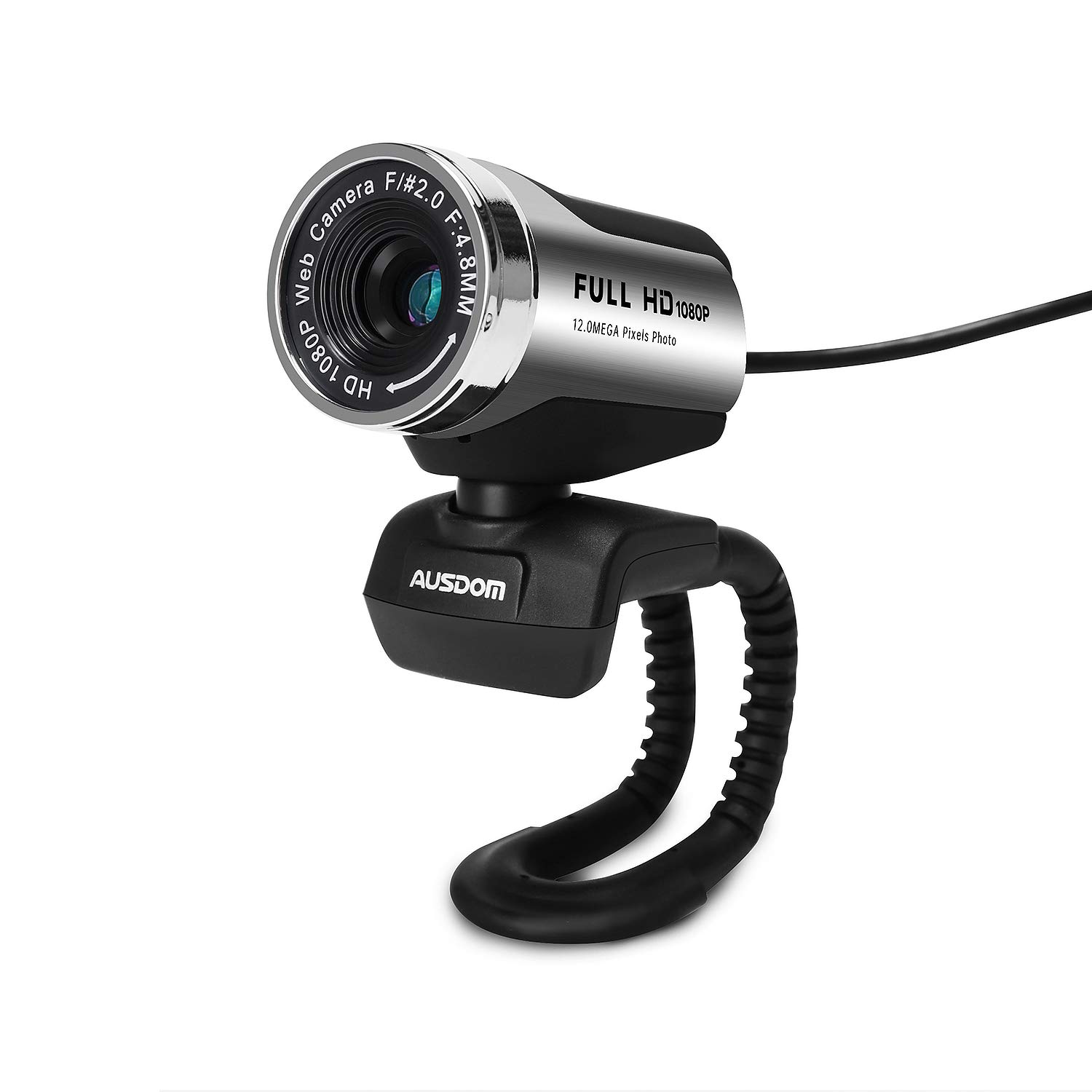 وب کم FHD 1080P، دوربین کامپیوتر AUSDOM AW615 با میکروفون، وب کم USB برای تماس ویدیویی آنلاین، ضبط پخش زنده اسکایپ، یوتیوب روی کامپیوتر رومیزی، لپ تاپ، کامپیوتر شخصی، اندروید، ویندوز ن1