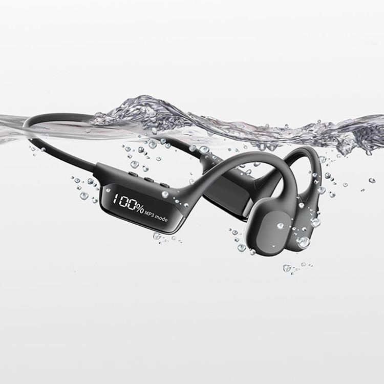 هدست هدایت استخوانی - هدفون بلوتوث لوکس IHAO مخصوص شنا، هدست گوش باز با فناوری True Bone Conduction، پخش کننده MP3، حافظه داخلی 32 گیگابایت، استاندارد IP68، هدفون استریو ضد آب زیر آب، مناسب برای رانندگی، دوچرخه سواری، دویدن، اسکی - S10 مشکی ن1