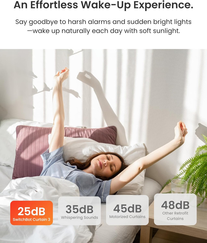 پرده بازکن اتوماتیک SwitchBot 2025 با ۳ میله، یک عدد پرده هوشمند با کنترل از راه دور بلوتوث، کنترل از طریق وای فای و اپلیکیشن، قابلیت اتصال به هاب و سازگاری با الکسا، گوگل هوم و هوم کیت ن1