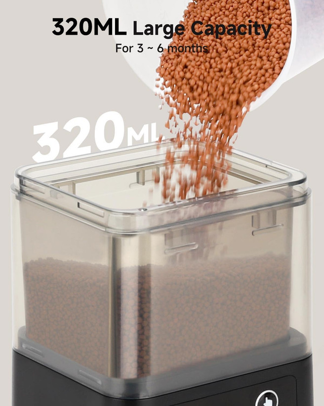 ظرف غذای اتوماتیک ماهی فیشکیپر با سه حالت تغذیه زمانبندی شده، 200 میلیلیتر، مناسب برای تغذیه آکواریومها در تعطیلات ن0