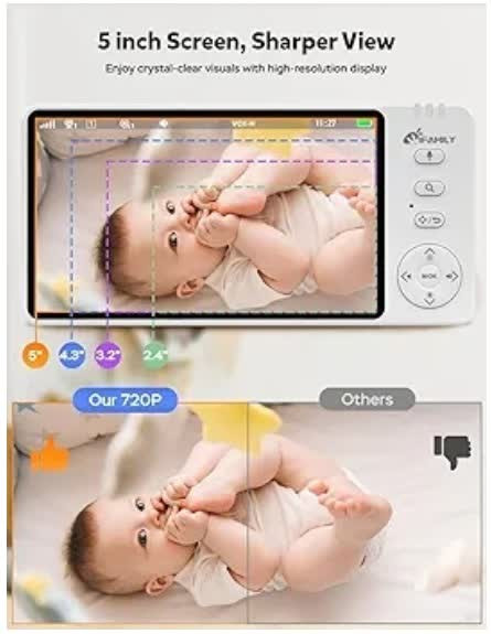 دوربین مراقبت کودک مانیتوردار،دارای وای فای داخلی،چرخشی،با کیفیت تصویر HD برند iFamily مدل ABM570