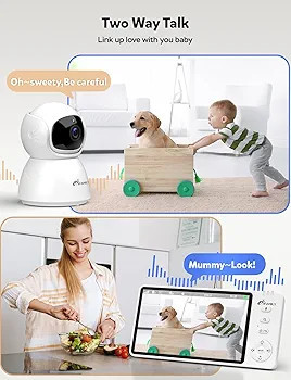 دوربین مراقبت کودک مانیتوردار،دارای وای فای داخلی،چرخشی،با کیفیت تصویر HD برند iFamily مدل ABM570
