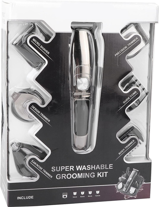 ماشین اصلاح مو برندو مدل FANKE FK-8688T ، مجموعه اصلاح با کنترل طول مو با دقت بالا، نمایشگر LED ضد آب بیسیم برای موهای بینی، خط ریش، ریش و بدن س1
