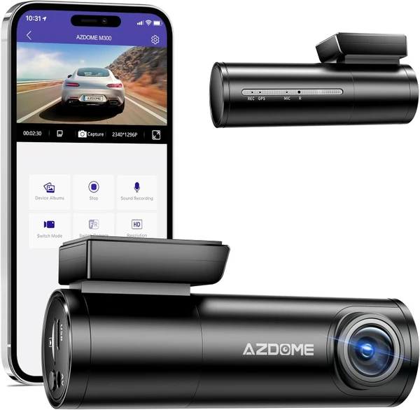 "دوربین ثبت وقایع داشبورد AZDOME M300 تک دوربین