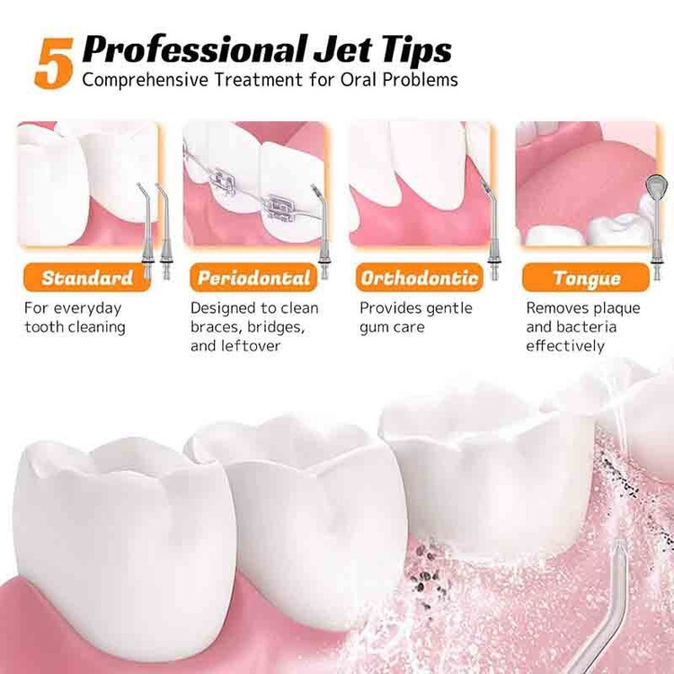 واترجت دندان FlossJet مدل FC5240 با مخزن ۳۰۰ میلیلیتری و فشار قابل تنظیم ن0
