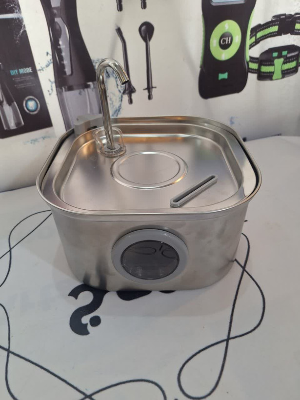 آبخوری حیوانات خانگی از جنس استیل ضد زنگ بسیار بیصدای SOOFPET با حجم ۳.۲ لیتر - مناسب برای گربهها، سگها و سایر حیوانات خانگی ن1