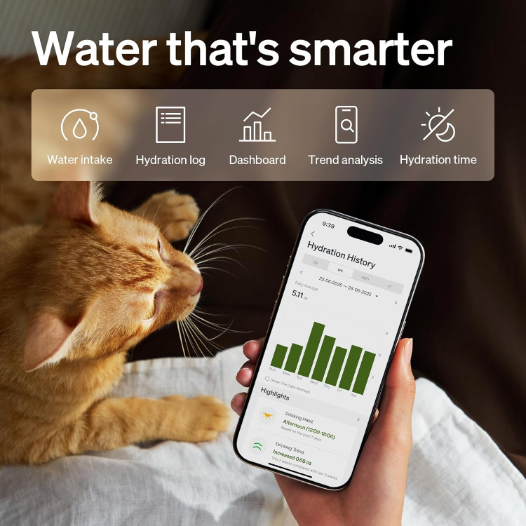 آبخوری بی سیم برند petlibro مدل dockstream 2 وای فای باتری دار سنسور دار سفید دنگ