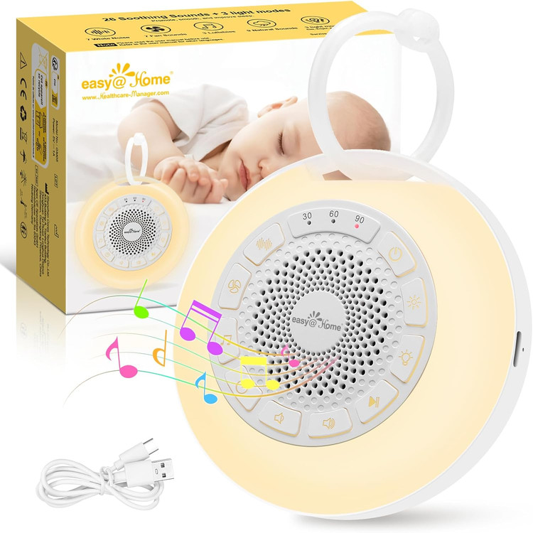دستگاه نویز سفید برند easyhome دارای 26 صدا و 3 حالت نور ( اورجینال بار آمازون)