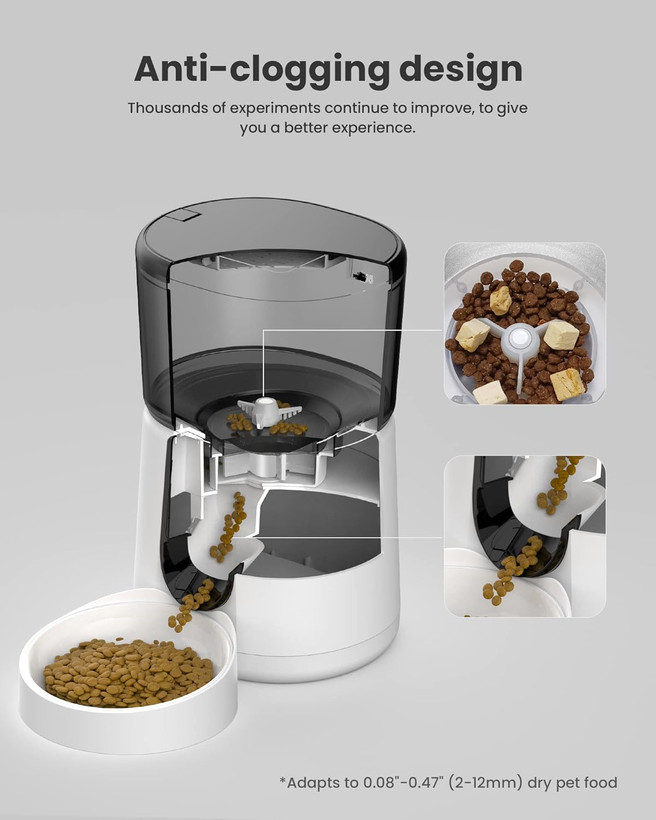 ظرف غذای اتوماتیک گربه GIOTOHUN WiFi، غذادهنده گربه با زمانبندی قابل برنامهریزی، ظرف غذای خشک گربه، ظرف غذای حیوانات خانگی ۴ لیتری با ۱ تا ۱۰ وعده غذایی، غذادهنده سگ اتوماتیک، منبع تغذیه دوگانه، کنترل از طریق برنامه، ضبط صدا ۱۰ ثانیهای ن1