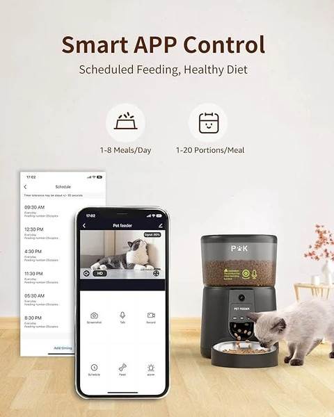 ظرف غذای هوشمند گربه و سگ (دوربین دار) برند PUPPY KITTY مدل DU35L-VT ن1