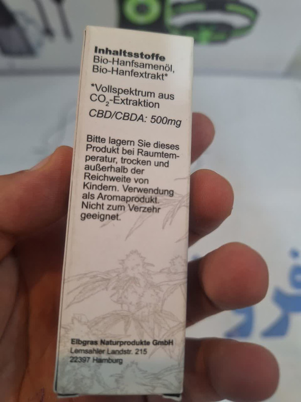 روغن CBD ارگانیک ELBGRAS 5% حجم 10 میلیلیتر | Bio CBD Oil آلمان - روغن CBD ارگانیک ELBGRAS 🌿 فول اسپکتروم واقعی ن1