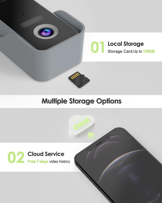 زنگ در دوربین دار بی سیم MUBVIEW با صدای زنگ 2K HD، دوربین زنگ درب تصویری وایفای با قابلیت تغییر صدا، آشکارساز حرکت، دستگاه ضد سرقت، دید در شب، صدای دو طرفه، حافظه SD/Cloud، ن1