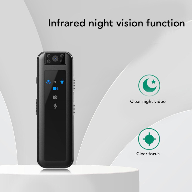 دوربین فیلمبرداری بدنه کوچک Zyyini 1080P با گیره چراغ نشانگر LED، چرخش 180 درجه، دید در شب، طراحی قابل حمل