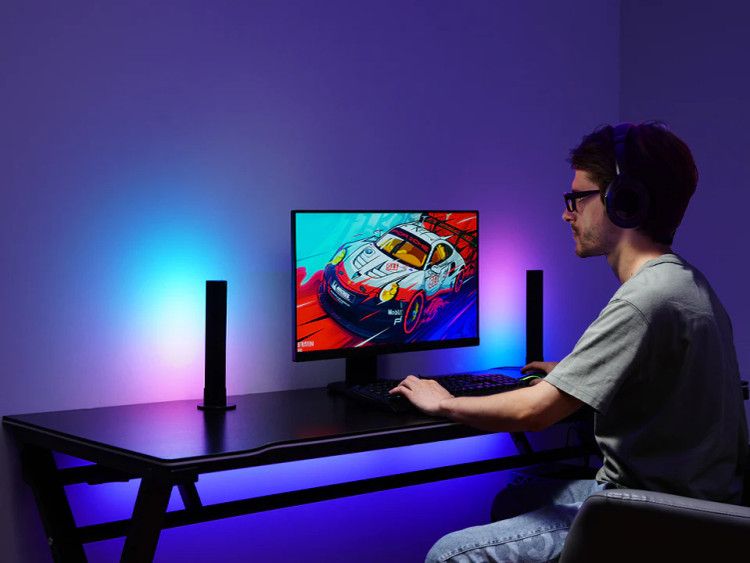 نوار نوری LED هوشمند Lytmi RGB ، هماهنگسازی با صفحه نمایش کامپیوتر و موسیقی، نورپردازی محیطی با بیش از ۴۴ حالت صحنه، کنترل صوتی، نورپردازی RGB برای تنظیمات بازی، کامپیوتر، تلویزیون، دکوراسیون اتاق ن1