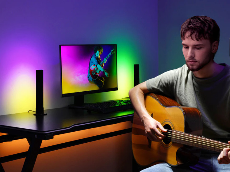 نوار نوری LED هوشمند Lytmi RGB ، هماهنگسازی با صفحه نمایش کامپیوتر و موسیقی، نورپردازی محیطی با بیش از ۴۴ حالت صحنه، کنترل صوتی، نورپردازی RGB برای تنظیمات بازی، کامپیوتر، تلویزیون، دکوراسیون اتاق ن1