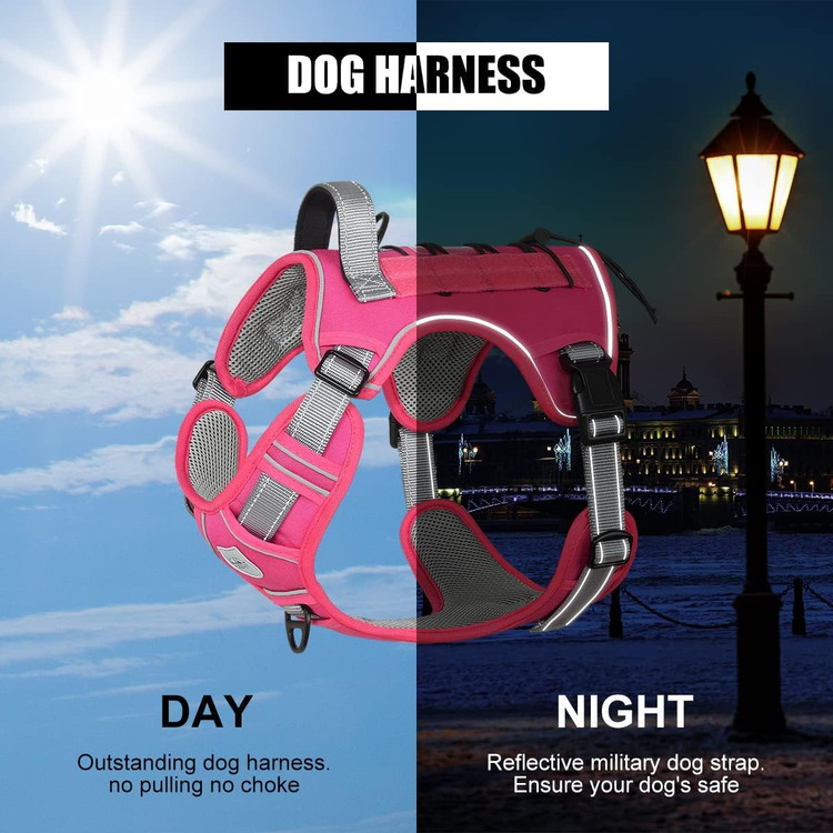 مهار سگ دور گردن زیر 40 دور سینه زیر 60 سانت - قلاده کتفی سگ CBBPET بدون کشش، برای آموزش پیادهروی رنگ: صورتی ن1