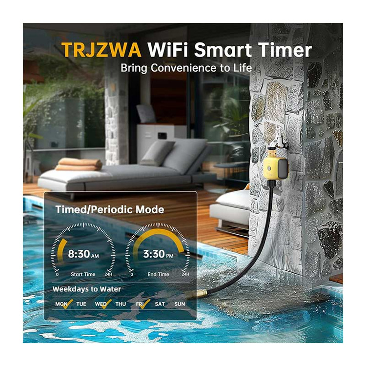 تایمر آبیاری هوشمند وایرلس با قابلیت اتصال به موبایل برند TRJZWA مدل YZD05 ن1