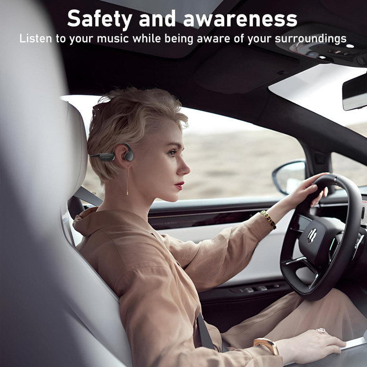 هدفون هدایت استخوانی - هدفون Fojep Bone Conduction، هدفون بیسیم بلوتوث برای شنا، دویدن - هدفون ضد آب ۳۲ گیگابایتی گوش باز ن1