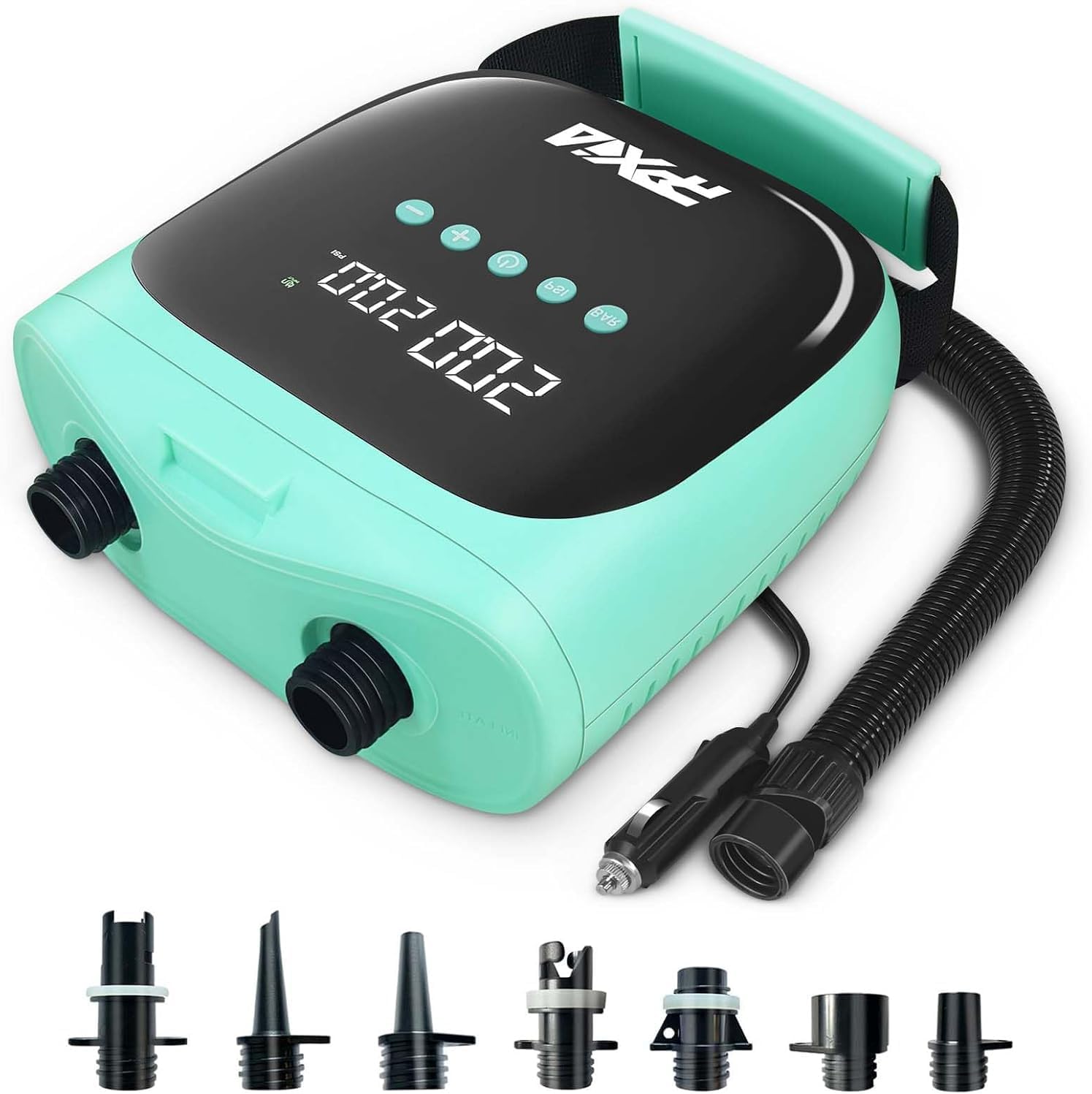 پمپ هوای برقی، 20 PSI، پمپ SUP، 250 لیتر در دقیقه، پمپ هوا، 70 لیتر در دقیقه، پمپ خاموش شونده خودکار، آداپتور 12 ولت خودرو، سازگار با پارو، کایاک، قایق‌های بادی، چادر  ن1