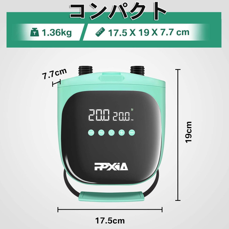 پمپ هوای برقی، 20 PSI، پمپ SUP، 250 لیتر در دقیقه، پمپ هوا، 70 لیتر در دقیقه، پمپ خاموش شونده خودکار، آداپتور 12 ولت خودرو، سازگار با پارو، کایاک، قایقهای بادی، چادر ن1