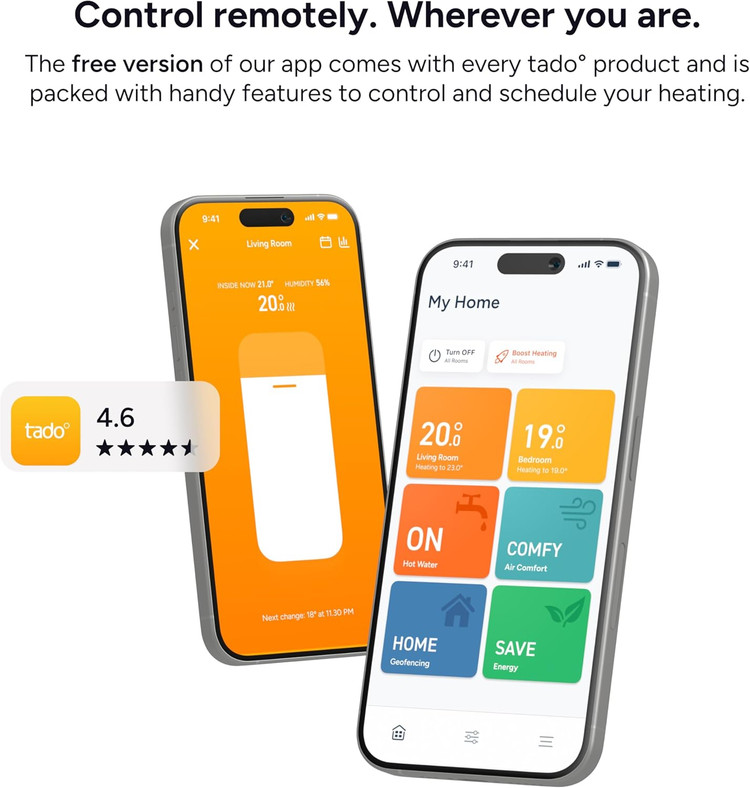 ترموستات هوشمند tado X – کیت شروع کننده ترموستات اتاقی سیمی و Bridge X | شامل ترموستات و Bridge X، کنترل از طریق اپلیکیشن و بلندگوی هوشمند (الکسا، سیری، دستیار گوگل)، نصب DIY ن1