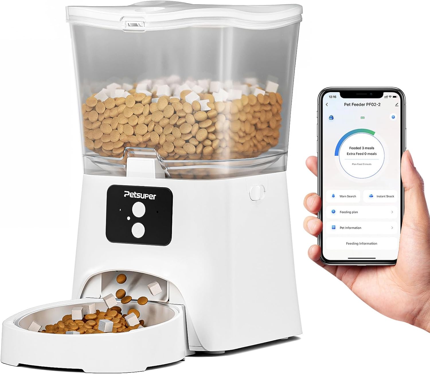 ظرف غذای اتوماتیک گربه، غذادهنده وای فای 2.4G، ظرف غذای گربه 3 لیتری با کنترل برنامه، 1-10 وعده غذایی در روز، فناوری قفل تازه  ن1