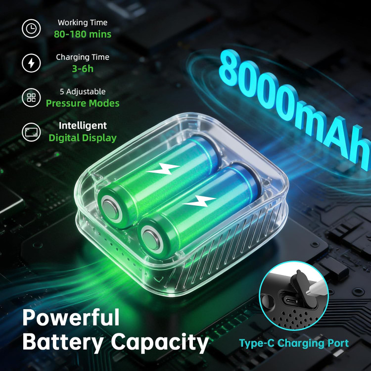 دوش کمپینگ قابل حمل 8000 میلی آمپر ساعتی، پمپ دوش برقی قابل شارژ ارتقا یافته با سطل 5 گالنی، نمایشگر LED هوشمند، دوش قابل حمل برای فضای باز ن1