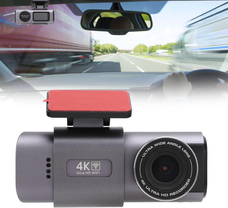 دوربین ثبت وقایع خودرو - دوربین داشبورد Keenso جلو و عقب، دوربین داشبورد دوگانه 4K WIFI 1080P با زاویه دید عریض 135 درجه، ضبط حلقهای، سنسور G، حالت پارکینگ، دید در شب برای خودرو ن1