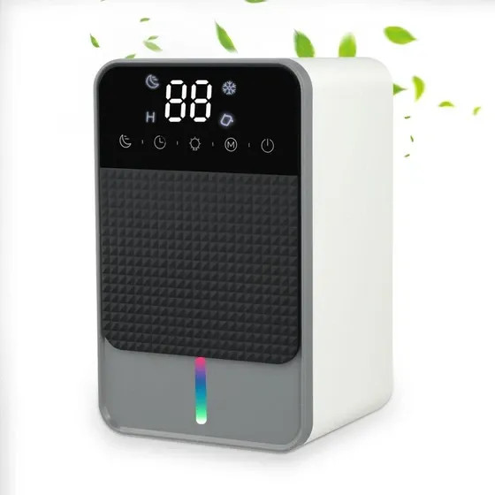 رطوبت گیر خانگی D1C | دستگاه رطوبت گیر کمصدا با مخزن 1200 میلیلیتری و نور LED