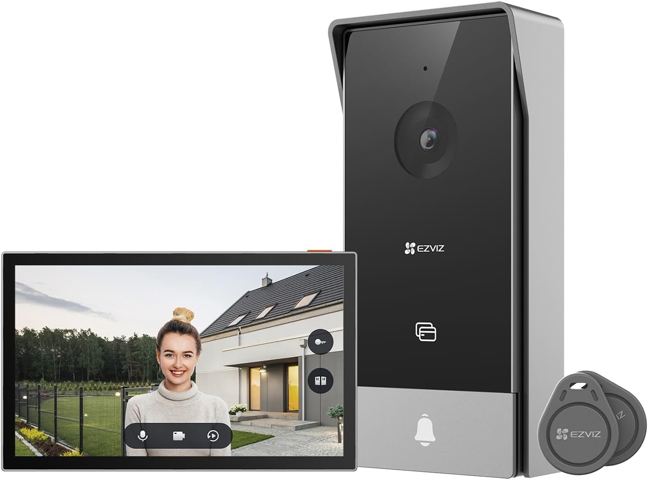 آیفون تصویری EZVIZ HP5 با صفحه نمایش لمسی رنگی 7 اینچی و درب بازکن | زنگ درب تصویری ضد آب با دوربین، صدای دو طرفه، شبکه وای فای دو بانده، صفحه نمایش رنگی، دسترسی به خانه هوشمند