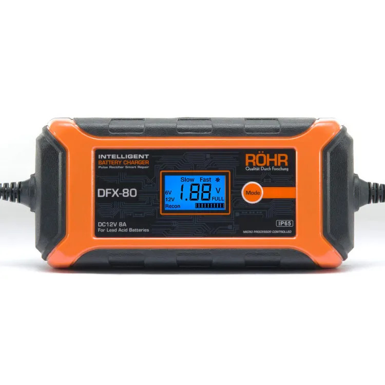 شارژر باتری هوشمند ROHR DFX-80 | شارژر اتوماتیک 12 ولت 8 آمپر با قابلیت احیای باتری ن1