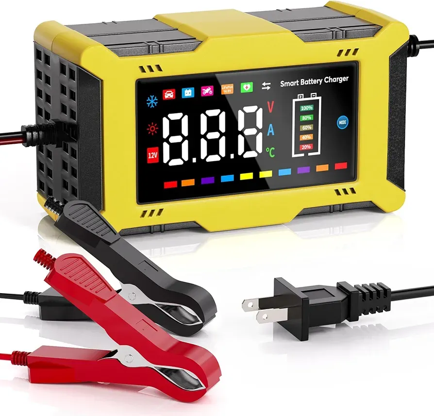 شارژر باتری هوشمند 12V/6A با قابلیت Pulse Repair | مناسب خودرو، موتور و باتری LiFePO4  ن1