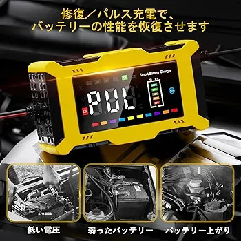 شارژر باتری هوشمند 12V/6A با قابلیت Pulse Repair | مناسب خودرو، موتور و باتری LiFePO4 ن1