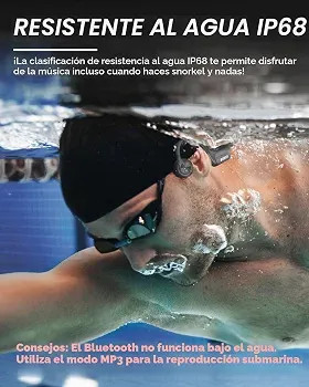 هدفون بلوتوثی ضدآب شنا | هدفون استخوانی (Bone Conduction) با حافظه داخلی، مناسب شنا و ورزش رنگ سورمه یی