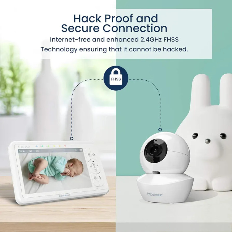 دوربین و مانیتور تنفس نوزاد Babysense True Sleep | سیستم هوشمند پایش تنفس و مانیتور تصویری 5 اینچی HD ن1