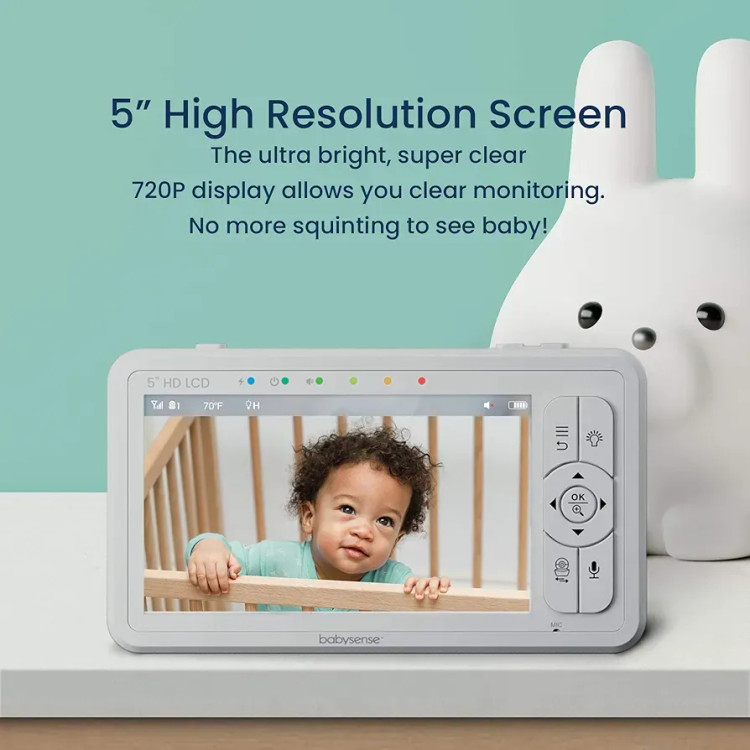 دوربین و مانیتور تنفس نوزاد Babysense True Sleep | سیستم هوشمند پایش تنفس و مانیتور تصویری 5 اینچی HD ن1