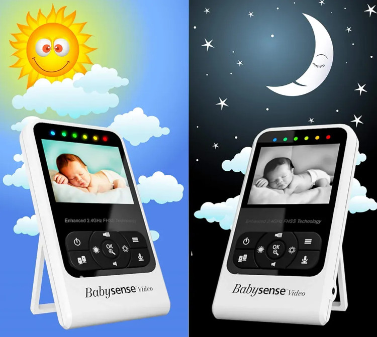 مانیتور تصویری نوزاد Babysense V43 با دوربین و نمایشگر 4.3 - با یک دوربین و مانیتور هدیه اضافه - ن1