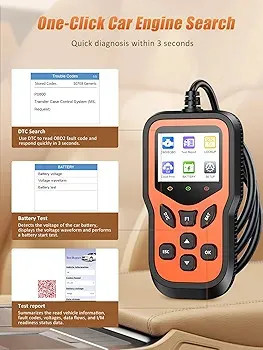 دستگاه دیاگ خودرو OBD2 مدل V321 | اسکنر عیبیاب خودرو با تست سلامت باتری ن1