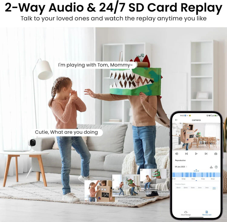 دوربین مداربسته هوشمند پک ۲ عددیAOQEE C1 2K WiFi ن1